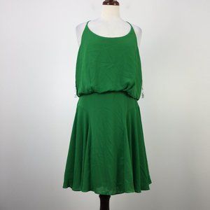 Bisou Bisou Green Spaghetti Strap Blouson Dress
